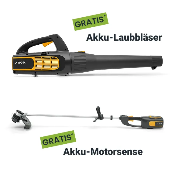 Akku-Laubbläser und Akku-Motorsense